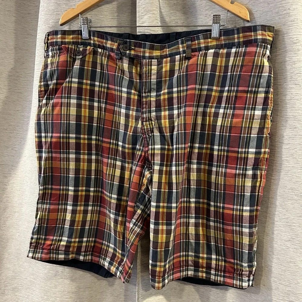 Vintage Polo‎ Ralph Lauren Shorts Mens 42 Reversible Blue Plaid Madras